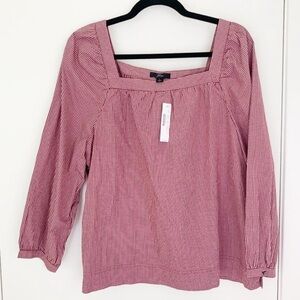 J. Crew Red Checkered Blouse